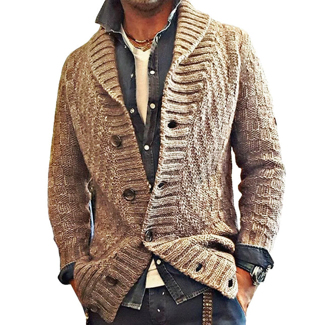 Men's Vintage Knit Cardigan Jacket | Lapel Collar | Classic Elegant Style | Premium Knit Blend | Warm & Durable | Sophisticated Design | Versatile Layering | Comfortable Relaxed Fit | Timeless Fashion