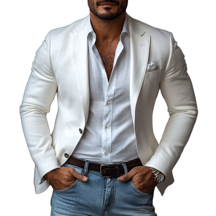 Men's Dralon Blazer | Solid Color | Notch Lapel | Two-Button Closure | Casual Outerwear | Versatile Stylish Jacket | Long Sleeve | Premium Fabric | Regular Fit | Modern Wardrobe Essential | Available in Multiple Sizes
