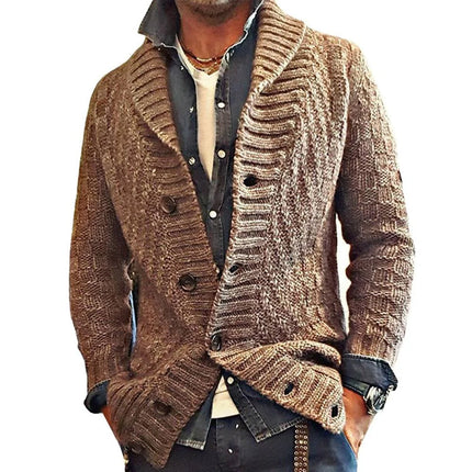 Men's Vintage Knit Cardigan Jacket | Lapel Collar | Classic Elegant Style | Premium Knit Blend | Warm & Durable | Sophisticated Design | Versatile Layering | Comfortable Relaxed Fit | Timeless Fashion