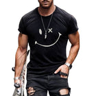 Men's Vintage Smiley Face T-Shirt | Round Neck | Short Sleeve | Cotton Blend | Casual Summer Style