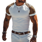 Men's T-Shirt | Slim Fit | Leopard Print | Short Sleeve | Cotton Blend | Round Collar | Western Style | Fashionable Spring & Summer Shirt