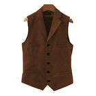 Men's Wool Blend Vest | Vintage Style | Single Breasted with Lapel | Slim Fit | Charcoal Navy Herringbone Patterns | Smart Casual Formal Wear | Adjustable Back | Functional Pockets | Year-Round Outerwear
