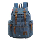 Vintage Canvas Backpack | Multi-Pocket Design | Water-Resistant Zippers | Durable High-Quality Fabric | PU Leather Straps | Adjustable for Comfort | Suitable for Hiking, Travel, School | Fits Laptops | 28x12x42cm