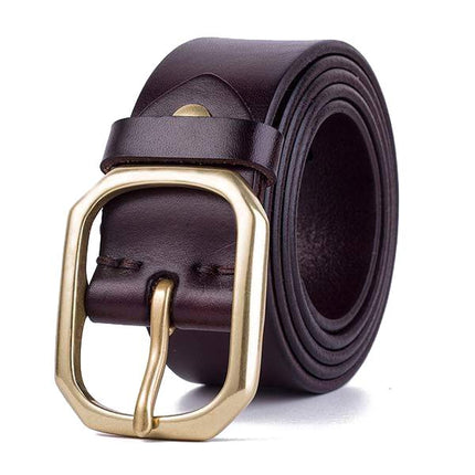 Vintage Leather Belt | Cowhide | Genuine Leather | Men's & Women's Fashion Accessories | Classic Style | Adjustable Strap