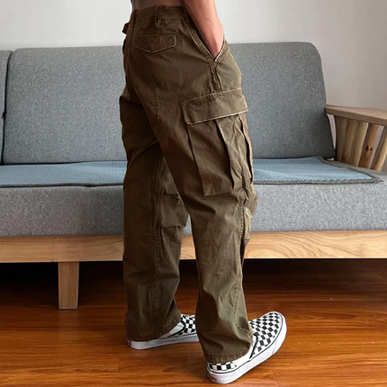 Men's Wear-resistant Cargo Pants | Loose Fit | Large Pockets | Utility Design | Durable Fabric | Comfortable Waistband | Functional Style | Outdoor & Casual Wear | Inspired by WWII Paratrooper Trousers