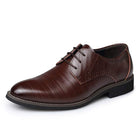 Leather Oxford Dress Shoes | Men's Formal Lace-Up | Breathable Leather Linings | Durable Rubber Sole | Blind Eyelets