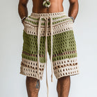 Men's Braided Beach Shorts | Holiday Swimwear | Premium Cotton Fabric | Stylish Design | Elastic Waistband with Drawstrings | Side Pockets | Summer Comfort | Versatile Casual Wear