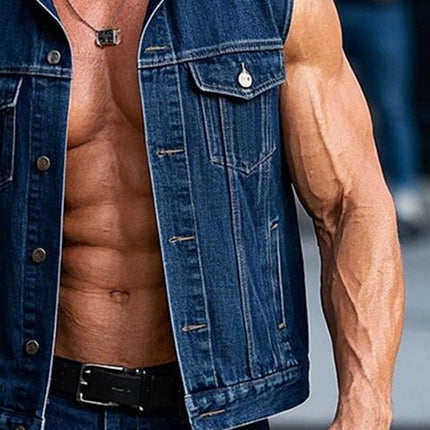 Men's Denim Vest | Sleeveless Classic | Rugged Style | Durable Fabric | High-Quality Craftsmanship | Comfortable Fit | Versatile Outerwear | Available in Multiple Sizes S-XXXL