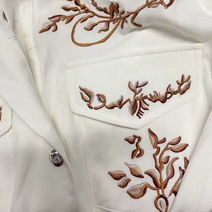 Men's Western Style Shirt | Embroidered Slim Fit | Classic American Design | Long Sleeve Cotton | High-Quality Fabric | Versatile for Casual & Semi-Formal Occasions | Timeless Americana Fashion