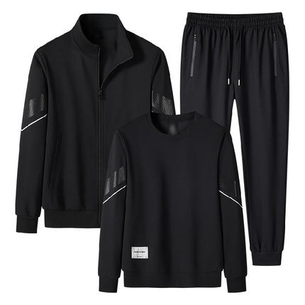 Men's Three-piece Set | Outdoor Sweatshirt Hoodie | Casual Pants | Long Sleeve | Drawstring Collar | Soft Breathable Fabric | Versatile Colors | Regular Fit | Comfortable Activewear