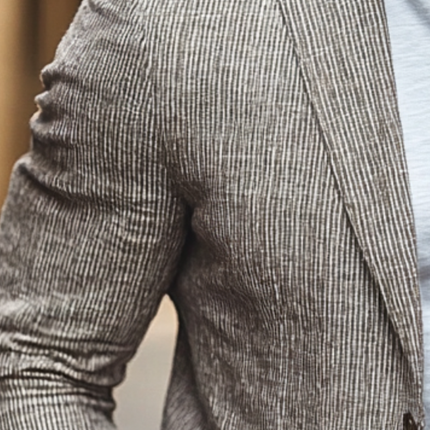 Men's Slim Fit Blazer | Casual Breathable Linen | Pinstripe Notched Lapel | Single Breasted Jacket | Lightweight Summer Outerwear | Stylish Dressy Layer | Versatile for Formal Occasions
