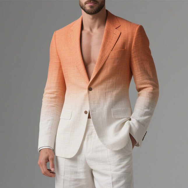 Men's Stylish Gradient Print Blazer | Casual Outerwear | Slim Fit Tailored Jacket | High-Quality Fabric | Versatile Styling for Business & Casual Occasions