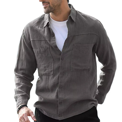 Men's Ice Silk Shirt | Casual Long Sleeve | Wrinkled Texture | Skin-Friendly | Lightweight & Breathable | Moisture-Wicking | Button-Up | Turn-Down Collar | Smart Casual | Multiple Sizes | Ideal for Warm Weather