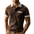 Men's Polo Shirt | Slim Fit | Short Sleeve | Cotton Blend Waffle Texture | Colorblock Design | Lapel Collar | Casual & Versatile | Breathable & Comfortable | Outdoor & Weekend Style