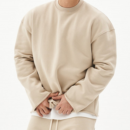 Men's Loose Fit Sweatshirt | 100% Cotton | Solid Color Pullover | Long Sleeve | Crew Neck | Casual Basic Street Style | Eco-Friendly | Fall Winter Spring | Breathable Soft | Classic Comfortable Activewear