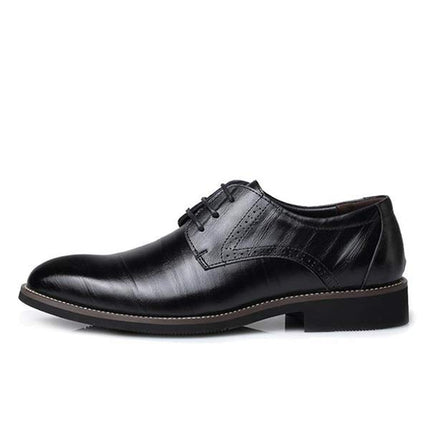 Leather Oxford Dress Shoes | Men's Formal Lace-Up | Breathable Leather Linings | Durable Rubber Sole | Blind Eyelets
