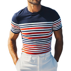Men's Retro Striped T-Shirt | Casual Slim Fit | Short Sleeve Round Neck | Elastic Cotton Blend | Breathable & Moisture-Wicking | S-3XL | Ideal for Spring & Summer | Versatile Everyday Wear