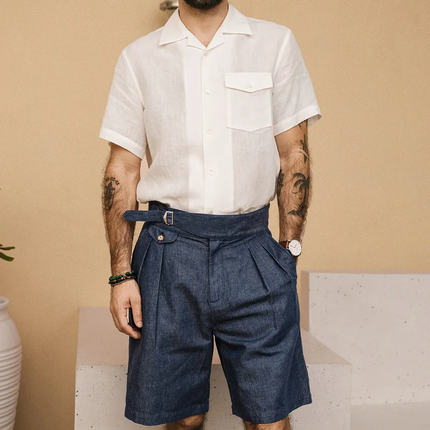 Men's Suit Shorts | Solid Color | Straight Leg | Mid Waist | Breathable Fabric | Elegant Style | Smart Casual or Formal | Multiple Sizes