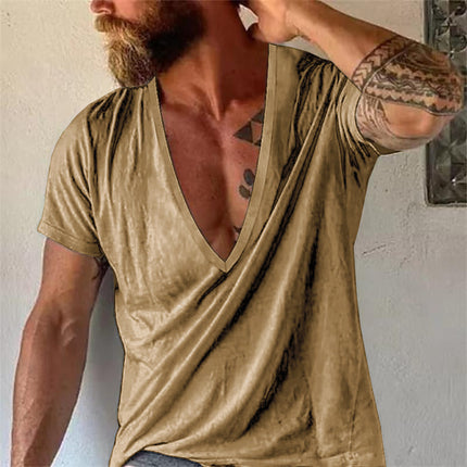 Men's V-Neck T-Shirt | Casual Short Sleeve | Solid Color | Breathable Cotton | Comfortable Fit | Lightweight Summer Top | Soft Premium Fabric | Durable Essential Wardrobe Staple