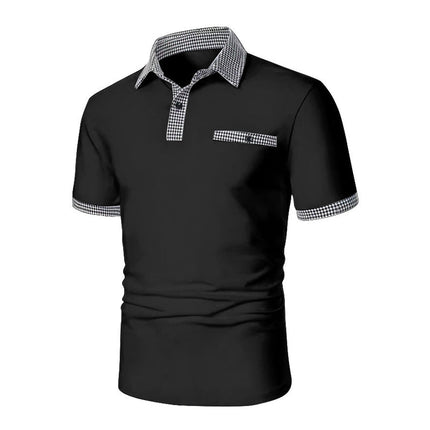 Men's Colorblock Polo Shirt | Button Down | Short Sleeve | Sports Casual | Lightweight & Breathable Fabric | Tailored Fit | Versatile Athletic & Casual Style