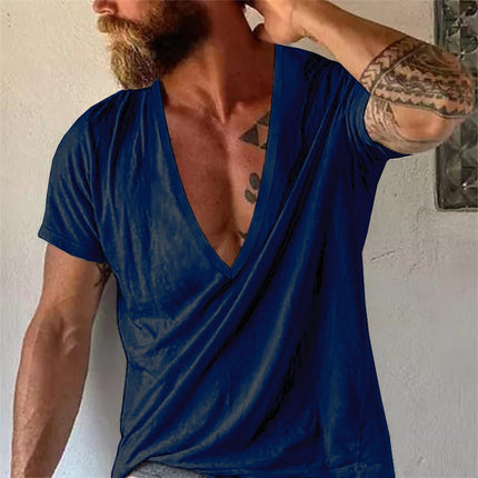 Men's V-Neck T-Shirt | Casual Short Sleeve | Solid Color | Breathable Cotton | Comfortable Fit | Lightweight Summer Top | Soft Premium Fabric | Durable Essential Wardrobe Staple