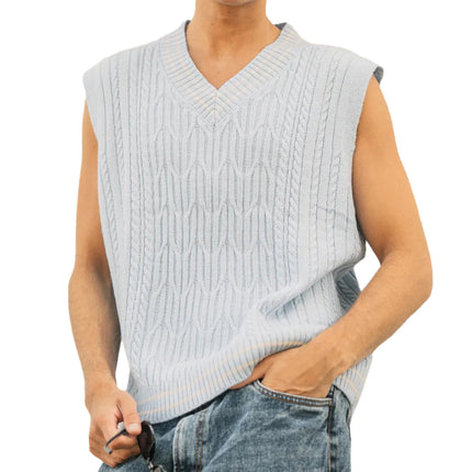 Men's Cable Knit V-Neck Vest | Casual Style | Soft Fabric | Versatile Layering | Multiple Colors | Comfortable Fit