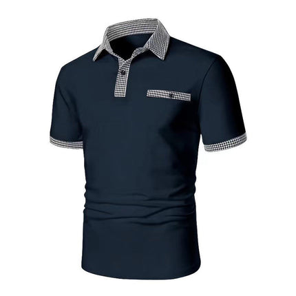 Men's Colorblock Polo Shirt | Button Down | Short Sleeve | Sports Casual | Lightweight & Breathable Fabric | Tailored Fit | Versatile Athletic & Casual Style