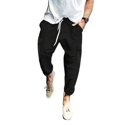 Men's Striped Casual Pants | Multi-Pocket | Comfortable Fit | Durable Fabric | Stylish Design | Casual Wardrobe Essential