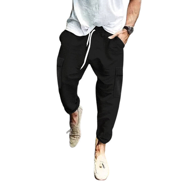 Men's Striped Casual Pants | Multi-Pocket | Comfortable Fit | Durable Fabric | Stylish Design | Casual Wardrobe Essential