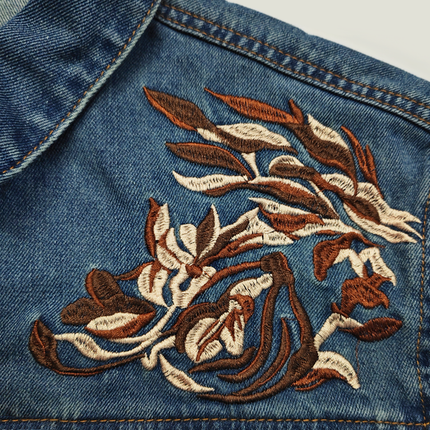 Men's Western Style Denim Shirt | Embroidered Lapel | Long Sleeve | Chest Pocket | Cowboy Aesthetic | Durable Casual Wear | Buttoned Cuffs | Versatile Fashion | Blue Denim | Classic Western Charm