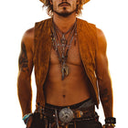 Men's Suede V-Neck Vest | Vintage Western Cowboy Style | High-Quality Material | Durable Wear | Classic Design | Casual & Themed Parties | Intricate Stitching | Iconic Cowboy Look | Versatile Outerwear