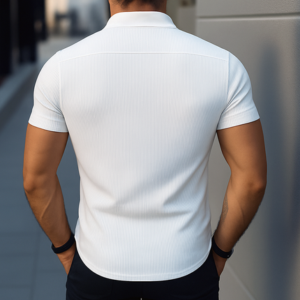 Men's Solid Color Shirt | Stand Collar | Short Sleeve | Casual Wear | Comfortable Breathable Fabric