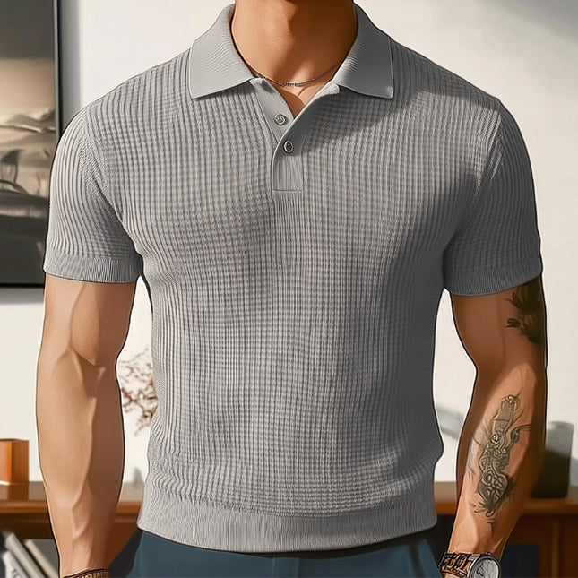 Men's Summer Business Polo Shirt | Solid Color | Knitted Fabric | Lightweight & Stretchable | Classic Polo Collar | Short Sleeves | Variety of Colors | Sizes S-3XL | Ideal for Business Casual | Comfortable & Stylish
