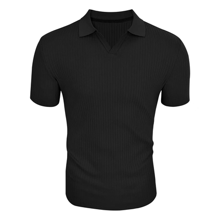 Men's Polo Shirt | Solid & Striped Design | Lapel Collar | Short Sleeve | Slim Fit | Casual & Formal Wear | Premium Cotton Blend | Durable & Comfortable | Easy Care | Fashionable & Versatile