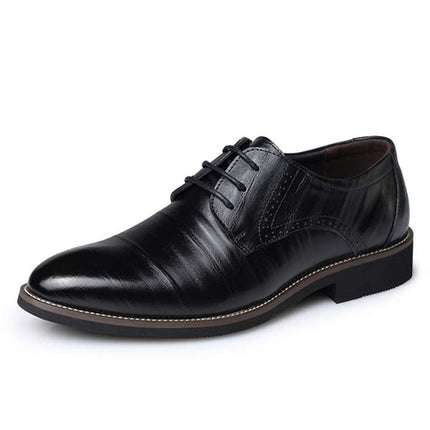 Leather Oxford Dress Shoes | Men's Formal Lace-Up | Breathable Leather Linings | Durable Rubber Sole | Blind Eyelets