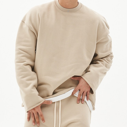 Men's Loose Fit Sweatshirt | 100% Cotton | Solid Color Pullover | Long Sleeve | Crew Neck | Casual Basic Street Style | Eco-Friendly | Fall Winter Spring | Breathable Soft | Classic Comfortable Activewear