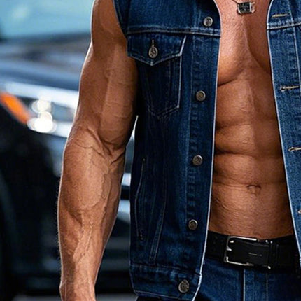 Men's Denim Vest | Sleeveless Classic | Rugged Style | Durable Fabric | High-Quality Craftsmanship | Comfortable Fit | Versatile Outerwear | Available in Multiple Sizes S-XXXL