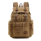 Vintage Canvas Backpack | Multi-Pocket Design | Water-Resistant Zippers | Durable High-Quality Fabric | PU Leather Straps | Adjustable for Comfort | Suitable for Hiking, Travel, School | Fits Laptops | 28x12x42cm