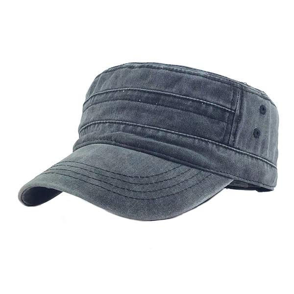 Men's Casual Vintage Flat Cap | Cotton Polyester | Adjustable Buckle | Breathable Comfortable | Outdoor Sports Hat | Solid Colors: Army Green Navy Brown Khaki Black | All Seasons