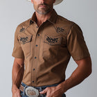 Men's Western Cowboy Style Shirt | Embroidered Short Sleeve | Summer Casual Fashion | Comfortable Slim Fit | Breathable Fabric | Stylish Classic Design | Durable for Everyday Wear