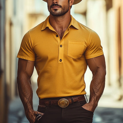 Men's Polo Shirt | Solid Color | Slim Fit | Short Sleeve | Casual Stylish Design | Comfortable Breathable Fabric | Classic Collar | Versatile Modern Look