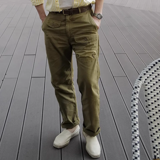 Men's Cargo Pants | Solid Color | Cotton | Straight Leg | Multi-Pocket | Casual Outdoor Workwear | Breathable Fabric | Size Range Available | Durable and Practical | Comfortable Fit