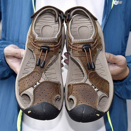 Men's Outdoor Beach Sandals | Durable Uppers | Non-Slip Outsole | Adjustable Heel Strap | Breathable Textile Lining | Toe Protection | Comfortable Everyday Wear | Summer Footwear