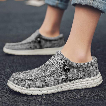 Men's Canvas Loafers | EVA Outsole | Premium Washed Canvas | Elastic Laces | Lightweight Comfort | Rounded Toe Design | Breathable Fabric | Odor-Reducing Insole | Machine Washable | Ideal Casual Shoe