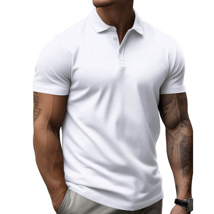 Men's Classic Slim Fit Polo Shirt | Lapel Collar | Short Sleeve | Soft Cotton Blend | Breathable & Lightweight | Multiple Colors & Sizes | Stylish & Comfortable