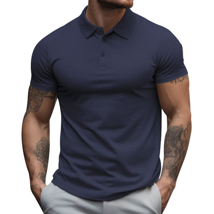 Men's Classic Slim Fit Polo Shirt | Lapel Collar | Short Sleeve | Soft Cotton Blend | Breathable & Lightweight | Multiple Colors & Sizes | Stylish & Comfortable