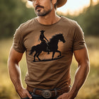 Men's Western Cowboy T-Shirt | Summer Round Neck | Printed Design | Breathable Cotton-Blend | Short Sleeve | Casual Attire | Multiple Prints | Sizes S-3XL | Comfortable & Stylish
