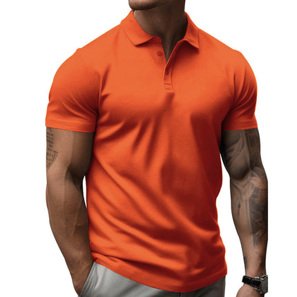 Men's Classic Slim Fit Polo Shirt | Lapel Collar | Short Sleeve | Soft Cotton Blend | Breathable & Lightweight | Multiple Colors & Sizes | Stylish & Comfortable