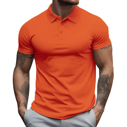 Men's Classic Slim Fit Polo Shirt | Lapel Collar | Short Sleeve | Soft Cotton Blend | Breathable & Lightweight | Multiple Colors & Sizes | Stylish & Comfortable