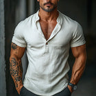 Men's T-Shirt | Cotton Short Sleeve | Round Neck Button Detail | Casual Lounge Wear | Premium Soft Breathable Fabric | Regular Fit | Machine Washable | Ideal for Everyday Comfort